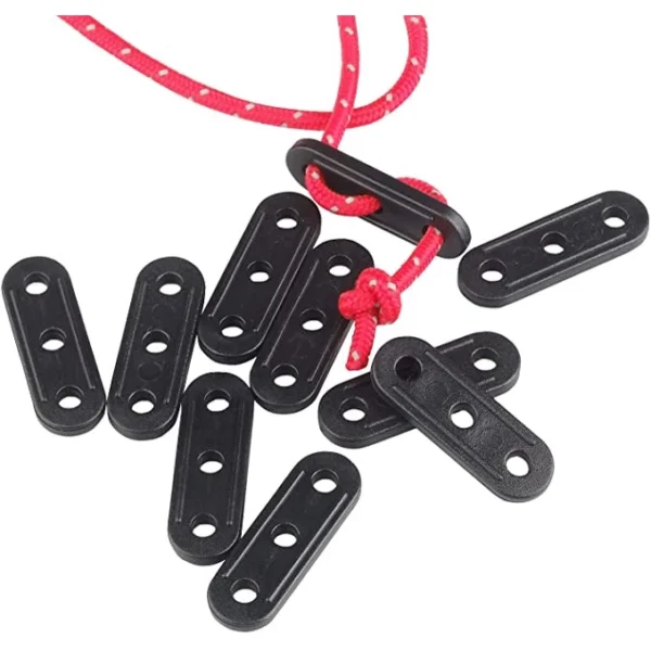 aa19dfbc32120dfe1c8e2c4923908601.webp Paracord Rope Guy Line Tensioner Plastic ABS 3 holes Guy Line Guyline Runners Tent Flysheet Tarp Camping