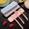 sg-11134201-22120-3077dfmdzukvd7.webp Wheat Straw Travel Utensils Set Portable Creative Camping Flatware Set Camping Utensil Set Dinnerware Sets kitchen Tool