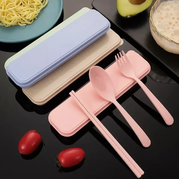 sg-11134201-22120-3077dfmdzukvd7.webp Wheat Straw Travel Utensils Set Portable Creative Camping Flatware Set Camping Utensil Set Dinnerware Sets kitchen Tool