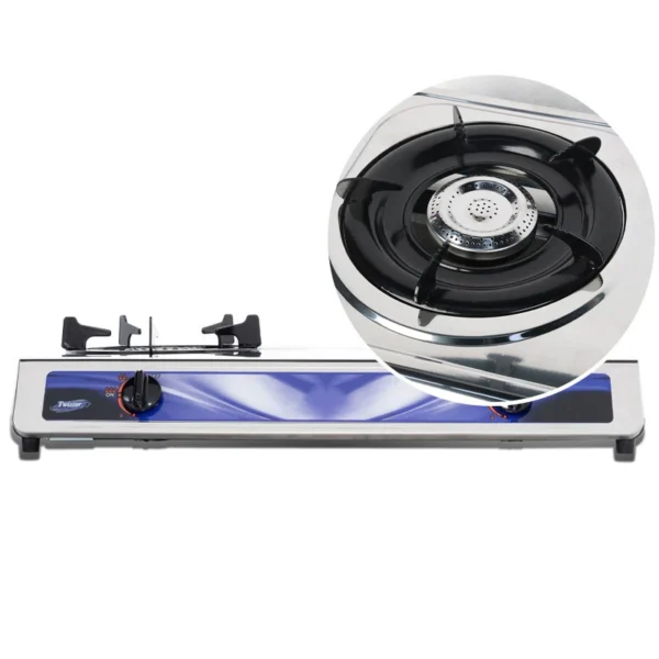 3 6kW 2 Burner Gas Stove LPG Propane Kitchen Hob Cooktop Portable Outdoor Camping Hiking Gas Cooker