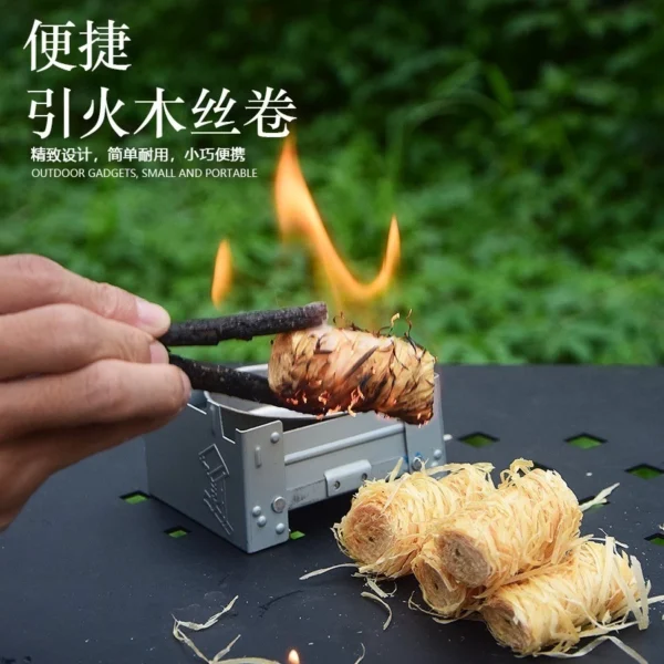 sg-11134201-7rcd9-m6bzowkiw62ya4.webp 10 Roll Outdoor Camping Survival Natural Wood Wool Wax Fire Starter Firewood Burner Tinder