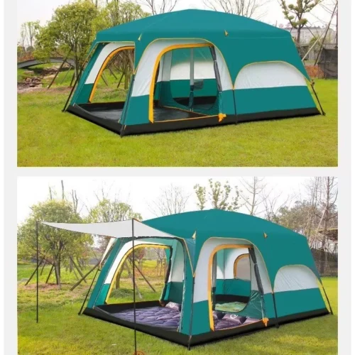 Camping Tent Khemah Unta Double Layer Waterproof Silver Coated Family Tent Outdoor Luxury
