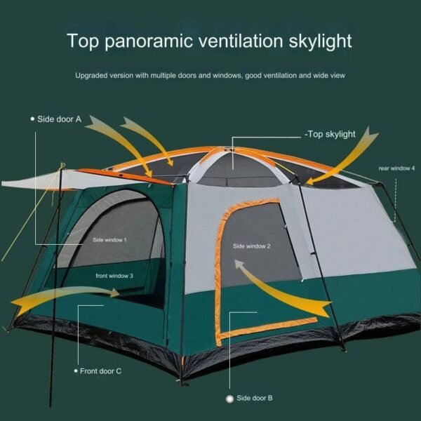 sg-11134201-7reoi-m8y9h90ojusp43.jpg Camping Tent Khemah Unta Double Layer Waterproof Silver Coated Family Tent Outdoor Luxury