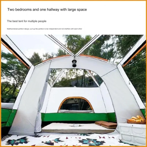sg-11134201-7repw-m8y9h96sav9cd7.webp Camping Tent Khemah Unta Double Layer Waterproof Silver Coated Family Tent Outdoor Luxury