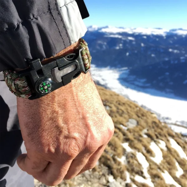 5in1 Survival Compass Paracord Bracelet for Outdoor Hiking Camping