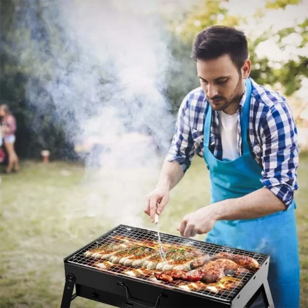 Portable Foldable Outdoor BBQ Grill Folding Barbecue Rack Fuel Charcoal Camping Picnic Outdoor