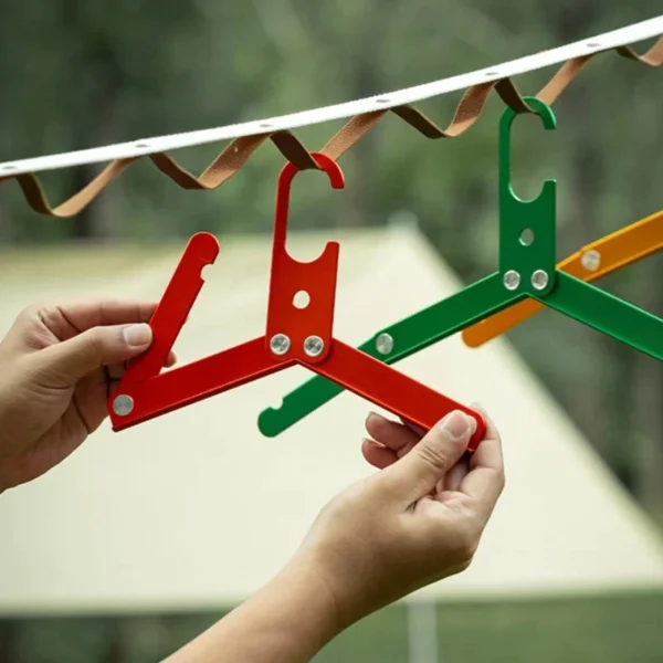 Foldable Clothes Hanger Aluminum Camping Portable Drying Hanging Rack Penyangkut Kain Baju