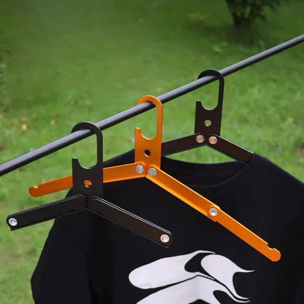 Foldable Clothes Hanger Aluminum Camping Portable Drying Hanging Rack Penyangkut Kain Baju