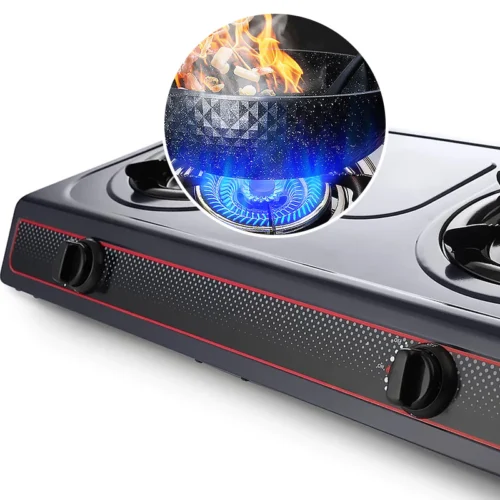 3 6kW 2 Burner Gas Stove LPG Propane Kitchen Hob Cooktop Portable Outdoor Camping Hiking Gas Cooker